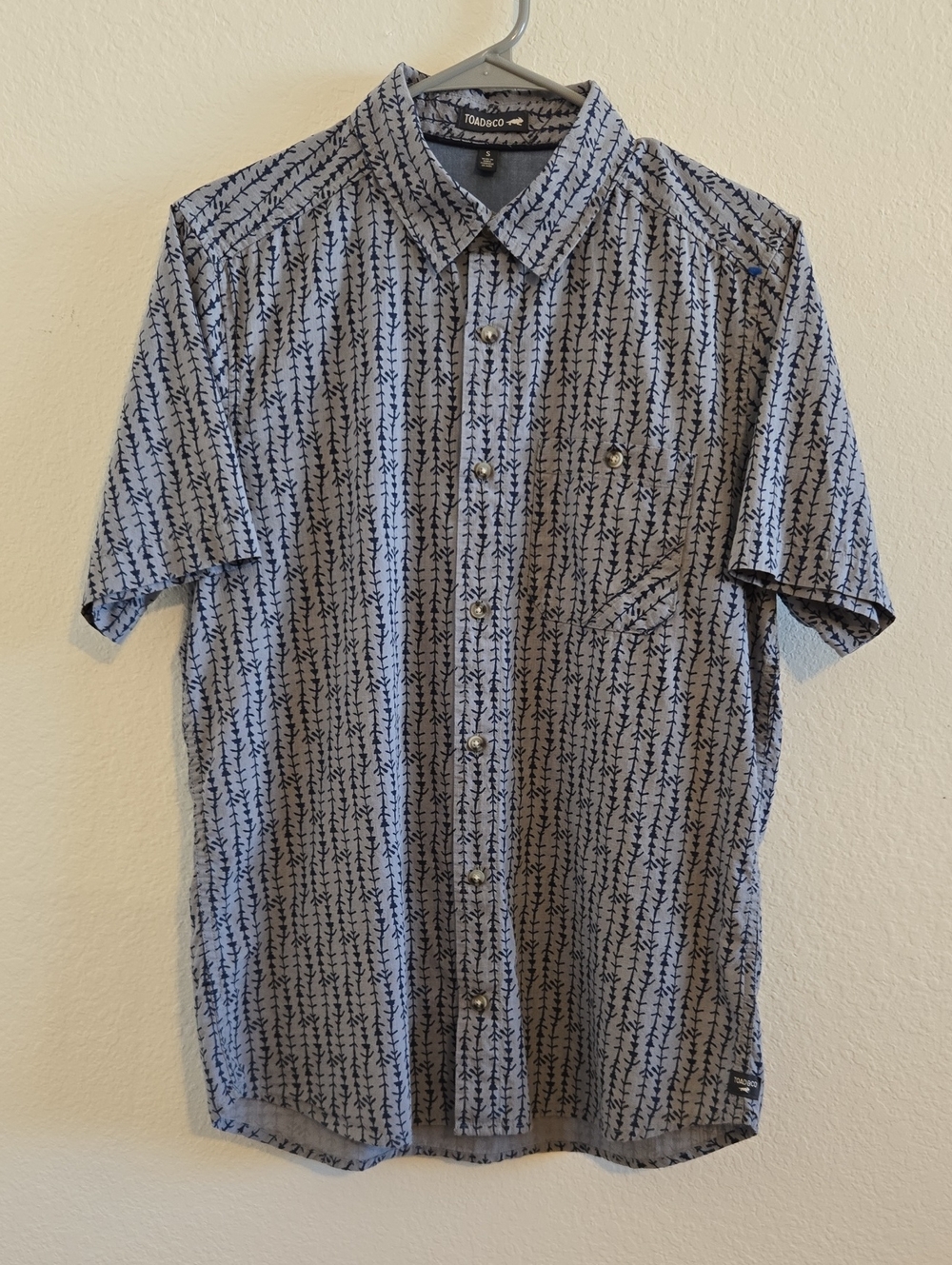 Toad&Co Short-Sleeve Patterned Button-Down Shirt - Gray - Small